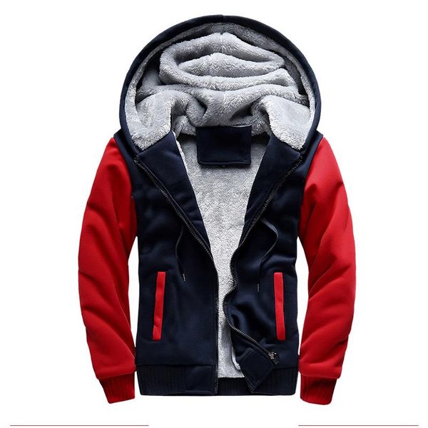 

bomber jacket men new brand winter thick warm fleece zipper coat for mens sportwear tracksuit male european hoodies elastic, Black