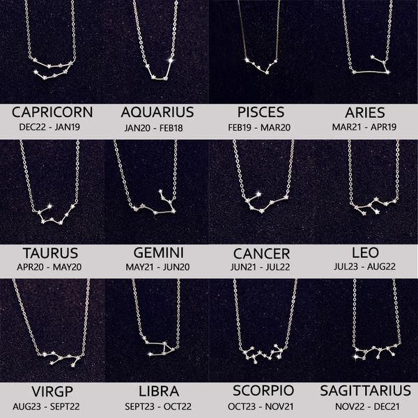 

chains anenjery 925 sterling silver zodiac necklace celestial personalized jewelry friend gift constellation s-n487