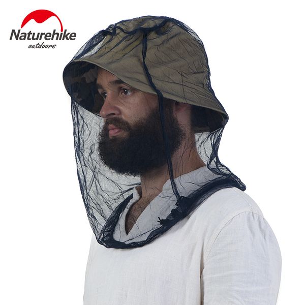 

brand naturehike factory sell professional fishing camping anti-mosquito insect-resistant hat mask face protect net cap cover, Black;white