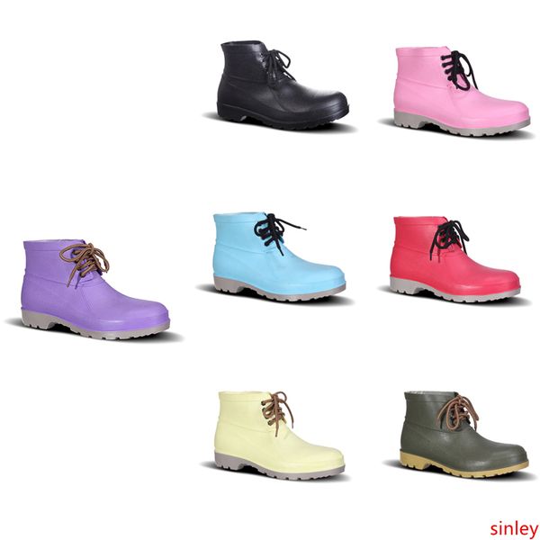 

no-brand design rain boots low labor insurance shoes steel toe cap black yellow pink red purple dark green men shoes 38-44