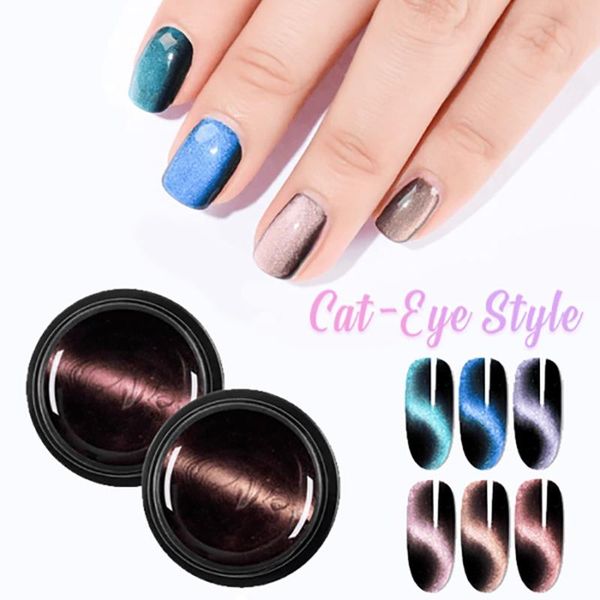 

5d nail gel shiny cat eye gel nail art uv led magic art uv easy and quick to create beautiful for long-lasting #zc, Red;pink