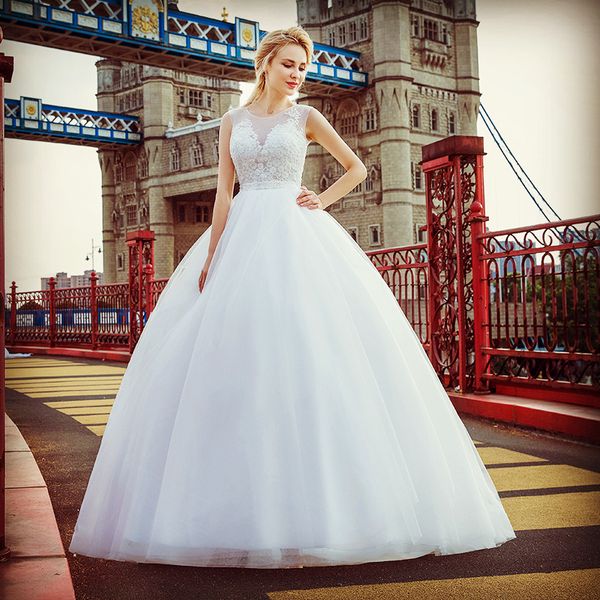 

new simple white wedding dresses a font - back button jacobs mopping wedding gowns lace applique nail bead beach wedding dresses dh98