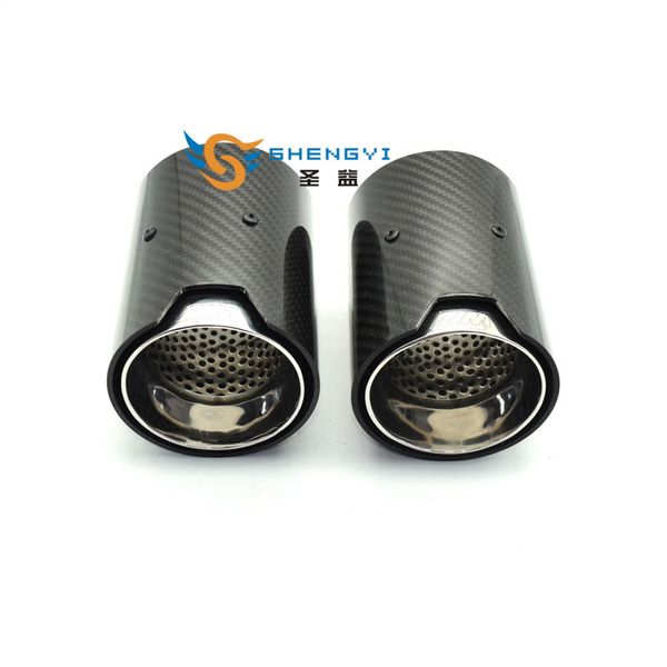 

dry carbon fiber the carbon m mark car exhaust muffler tip interface size 70mm/64mm fit for m2 m3 m4