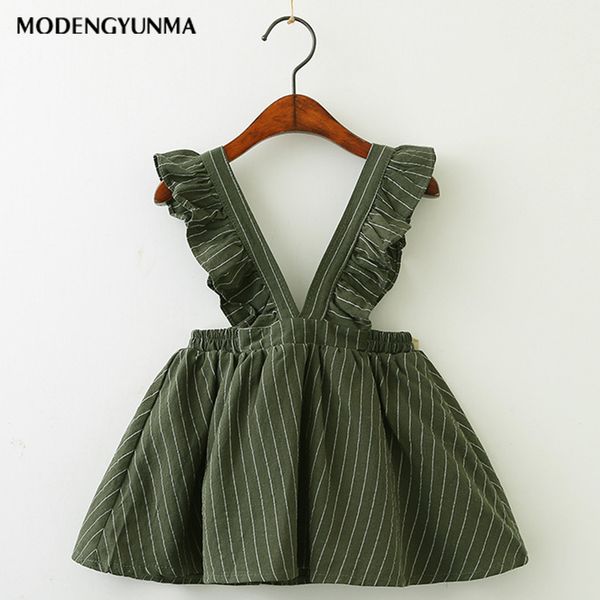 

nerlero girls dress ruffles suspenders sundress sleeveless baby girls clothes summer kids clothes square collar striped dresses, Red;yellow