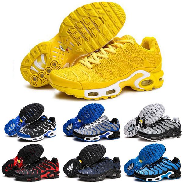 

2019 new arrive fashion mens tn plus chaussures homme tns se nic qs men kids running shoes basket tn requin sports sneakers, Black