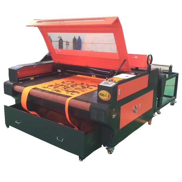 

auto feeding laser cutting machine for textile/auto feeding big co2 laser cutting machine with honeycomb table engraver