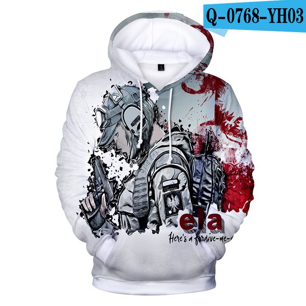 

hoodie new style coat rainbow no. 6 rainbowsixsiegd printed hooded sweater cross-border