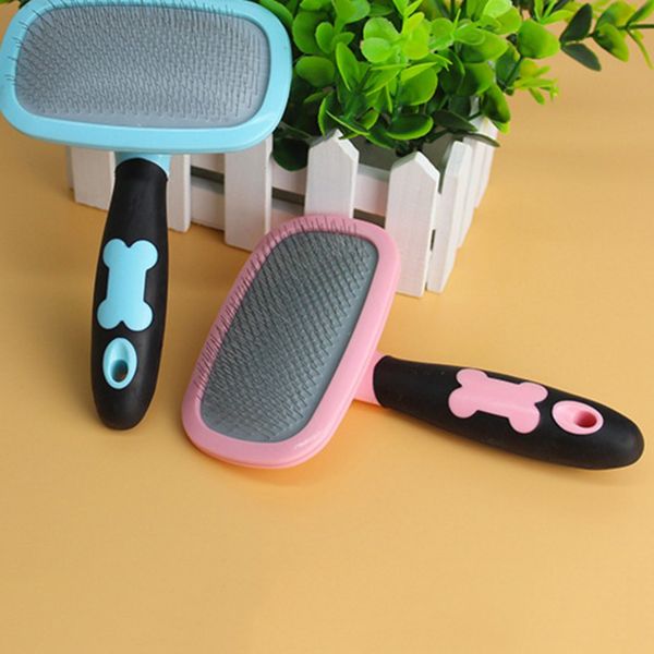 

2x hair slicker brush dog cat grooming comb bend pin brush grooming tools