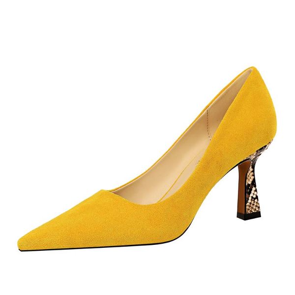 

women shoes stiletto high heeled shallow mouth pointed nightclub thin heel faux suede leopard-print single shoes g0297, Black