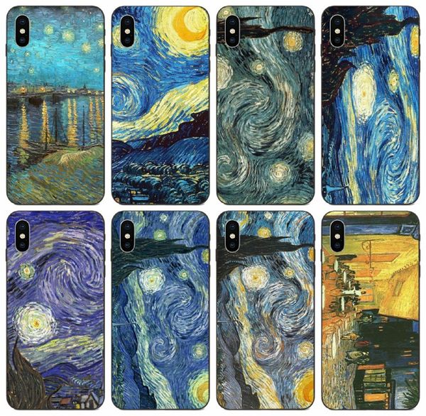 

tongtrade] vincent van gogh 1888 starry night painted case for iphone x xs max 11 pro 8 7 6s 6 5s galaxy a3 huawei p10 sony xperia e3 case