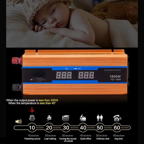 

dual display car power inverter converter charger adapter modified sine wave 1600w