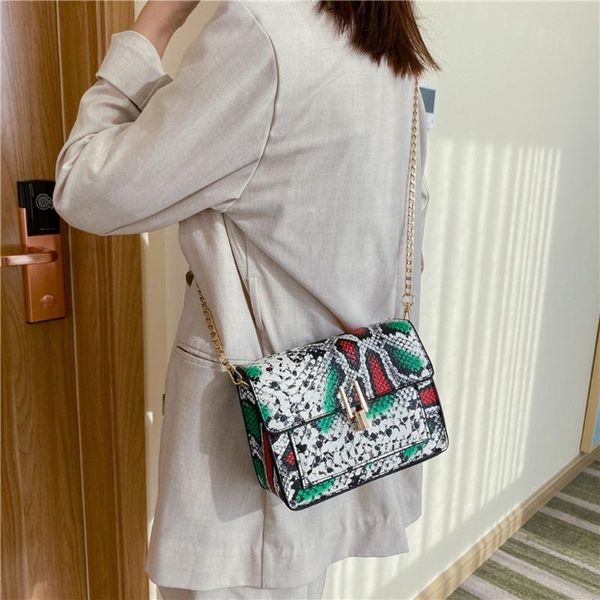 

women's crossbody bags fashion serpentine printing shoulder bags for women 2020 tote hasp ladies hand bolsa feminina