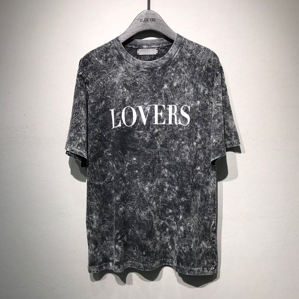 

19ss am1r1 gray crack t shirt lovers printed men women summer street vintage simple short sleeves casual fashion tee t-shirt, White;black