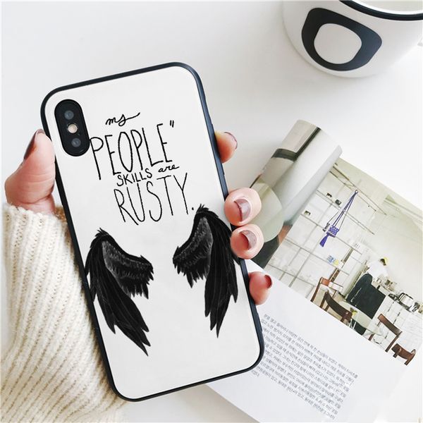 

capa luxury supernatural wing castiel cover for iphone 11 pro xs max xr case for iphone 8 7 6s plus 5s se 5 case soft silicone cover.