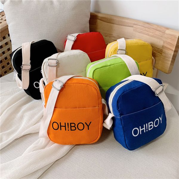 

fashion children coin purse one shoulder bag candy colors canvas boys crossbody bags mini vertical square messenger bag pouch, White