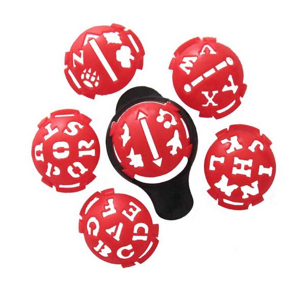 

6 in 1 golf ball line liner marker marks template alignment tool plastic golf ball liner ss