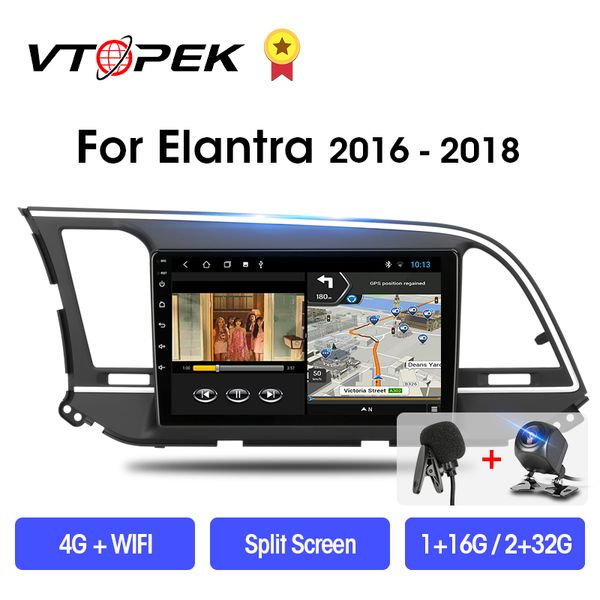 

vk android 9.0 t3l plus for elantra 6 2016-2018 car radio multimidia video player navigation gps 2 din split screen car dvd