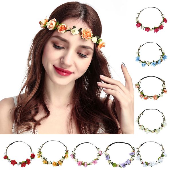 

headband bohemian boho ladies floral flower festival wedding garland hair head band beach party