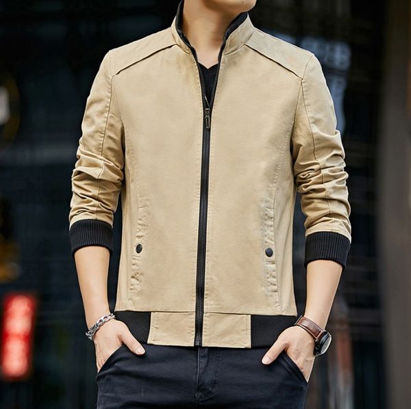 

mens streeetwear stand collar slim jackets mens jackets spring autumn casual coats male zipped bomber jackets, Black;brown