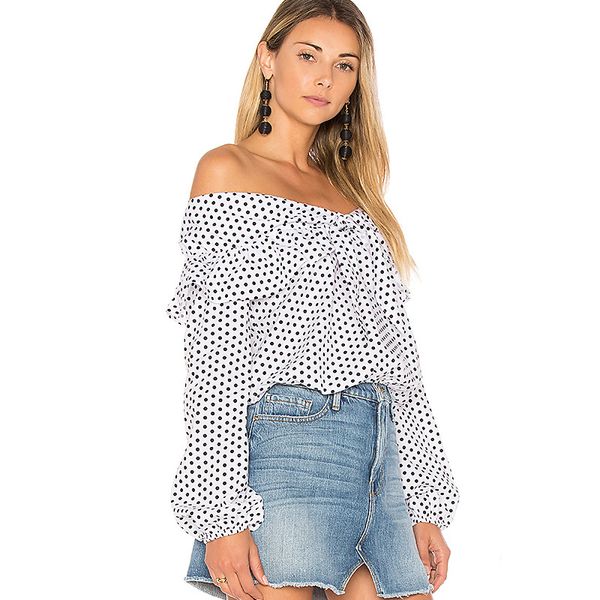 

new fashion lady off shoulder slash neck bowknot shirts for women blouses and plus size long sleeve chiffon blouse 2xl, White