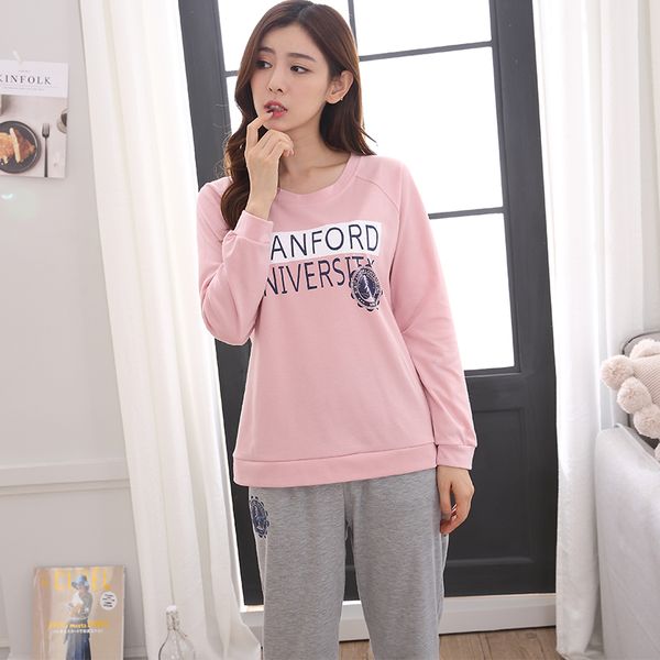 

womens pajamas sets 2 piece long sleeve girls sleepwear women's pyjamas suit home clothes 2019 fashion homewear pijama mujer, Blue;gray