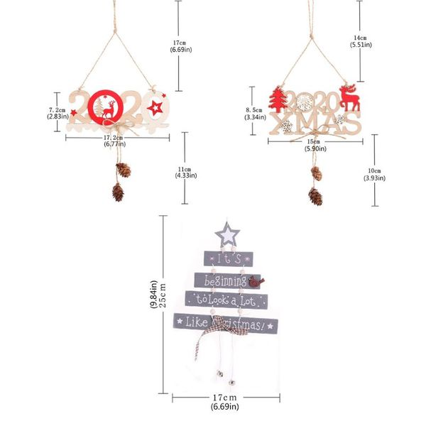 

2pcs merry christmas letter wooden pendants ornaments xmas tree ornament wood crafts for home wall christmas party decoration