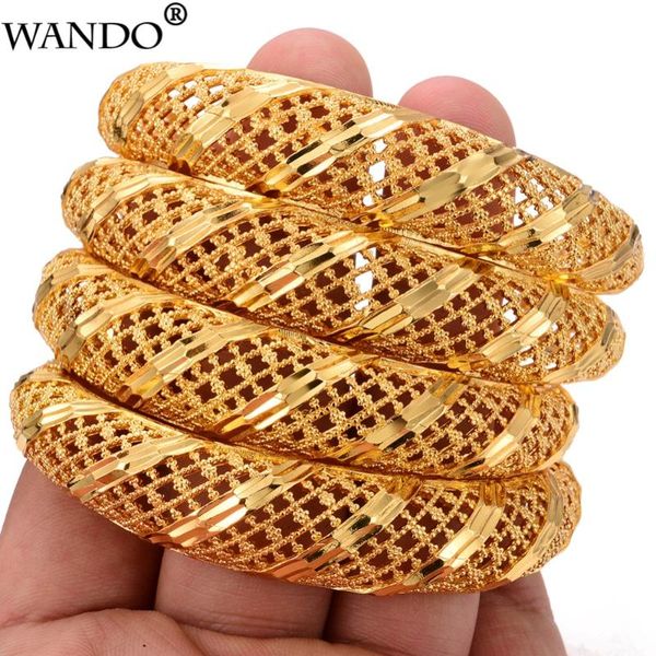 

wando 4 pieces/lot gold color dubai bangles for women ethiopian bracelets middle east wedding jewelry african christmas gifts, Black