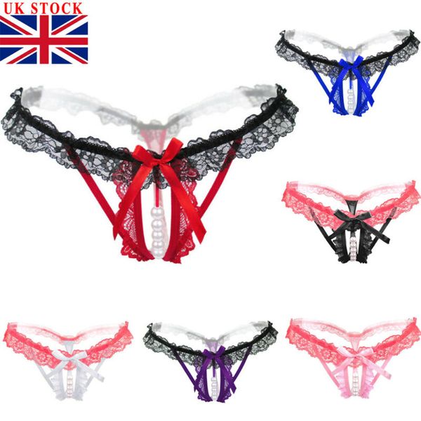 

womens open crotch crotchless knickers panties bowknot lingerie shorts, Black;white