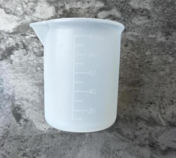

100ml transparent measuring cup with scale glue silicone measuring tools for diy baking kitchen bar dining accessories wholesale