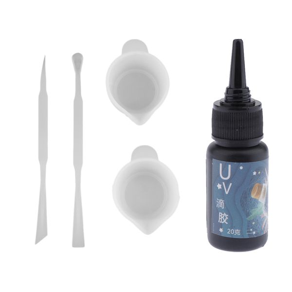 

50g uv resin hard type glue epoxy & mixing cup tool sfor diy jewelry making