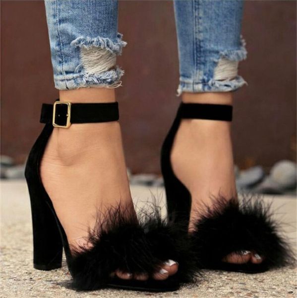 

women designer sandals selling black brown 2color avaliable summer fashion rabbit hair sandal ladies shoes arrival ing