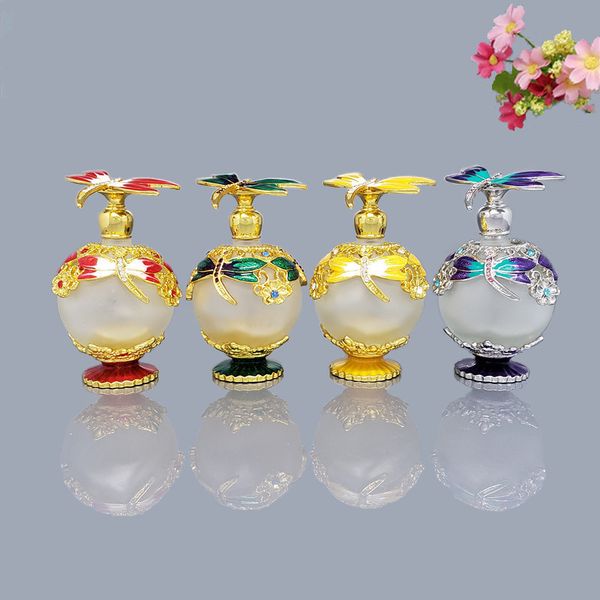 

20ml arabic style bottle with metal stick vintage perfume bottle comestic embroidery coloring essential oil dropper vial