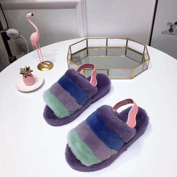 

2019 new women's fashion shoes australia fluff yeah slide designer luxury casual shoes boots autumn winter boots sandals white black sh