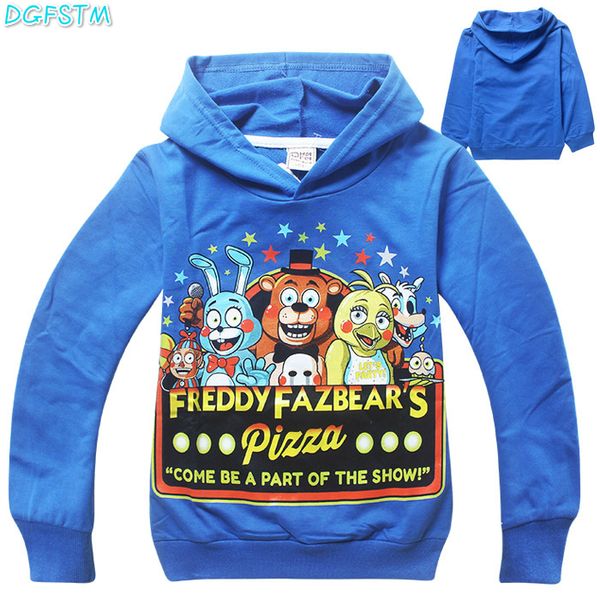 

boys clothes cartoon children long sleeves t shirts five nights at freddy's clothing camiseta kids t-shirt 5 freddys hoodie, Black