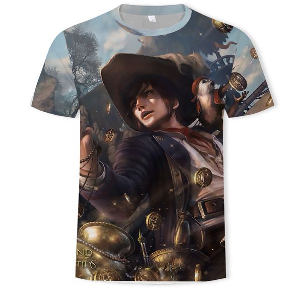 

mens designer casual t-shirt 3d printed cartoon character short sleeve loose pullover, White;black