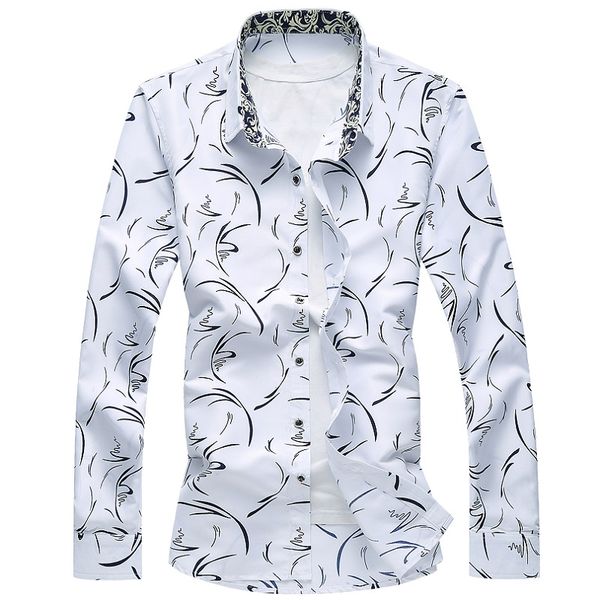 

2020 new men spring autumn period and large size fashion leisure shirt/men's brand business long sleeve shirts s-7xl, White;black