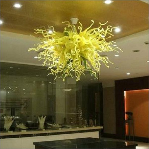 Ac110v 240v Murano Glass Chandelier Lightings High Ceiling Decoration Hand Blown Glass Ceiling Lights For Hotel Lobby Decor Seeded Glass Pendant Light