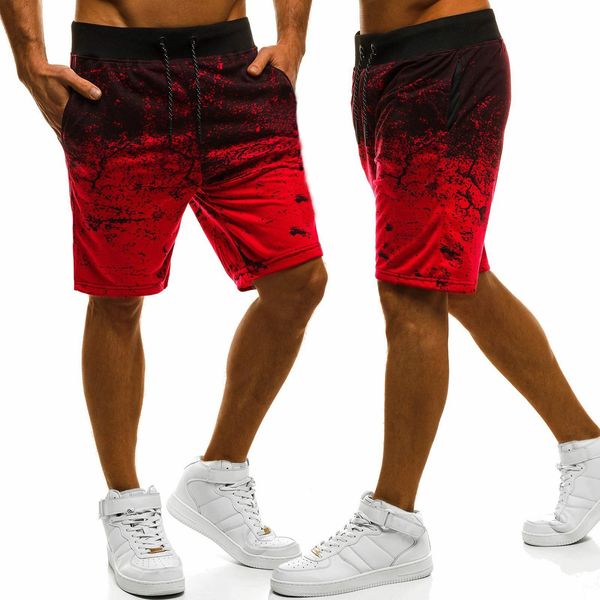 

men casual shorts fashion printed joggers short sweatpants summer drawstring hip hop slim workout shorts plus size, White;black