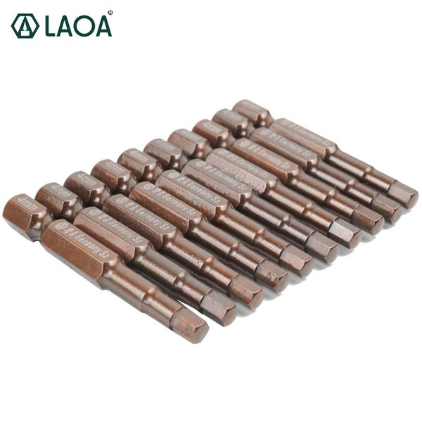 

laoa 7 / 10шт s2 60hrc hex отвертки биты набор шестигранный электрошуруповерты bit kit с магнетизмом 50мм
