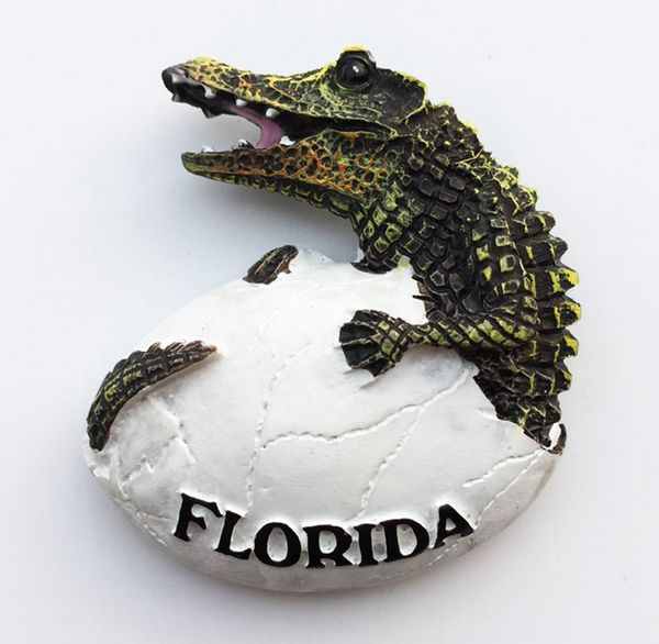 

handmade painted american florida shell crocodile 3d fridge magnets tourism souvenirs refrigerator magnetic stickers gift