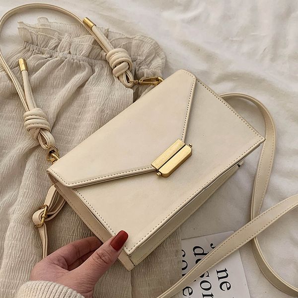 

summer new female casual solid color large capacity pu fashion casual vintage simple ins chic office lady messenger bags