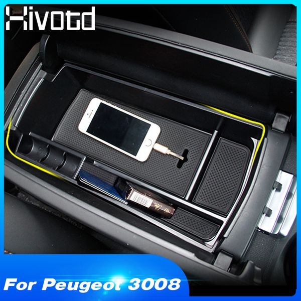 

hivotd for 3008 3008gt 5008 2017 2018 2019 car armrest box storage box central console storage interior accessories