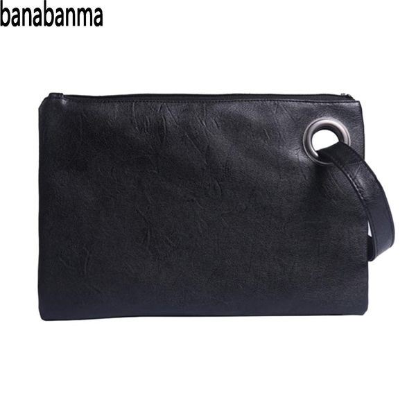 

pinshang simple handbag retro clutch bag fashion large capacity women leather handbag zipper envelope package bags women zk50