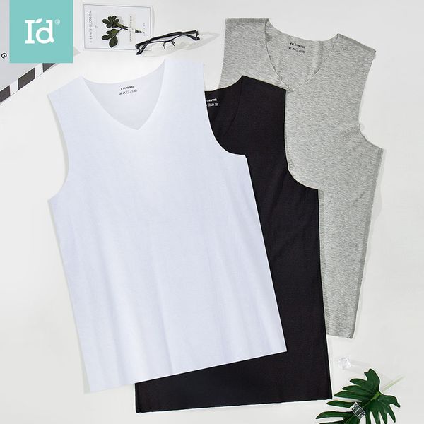 

men's seamless wide shoulder vest ice silk natural fiber high elastic tight shaping vest v-neck corset body shaping, Black;brown