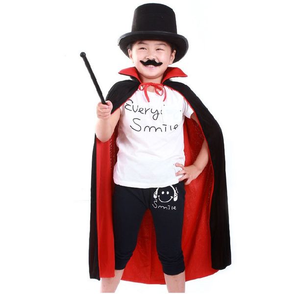 

halloween children's stage performance cloak red and black two style wearing death comes to the devil's horror cloak