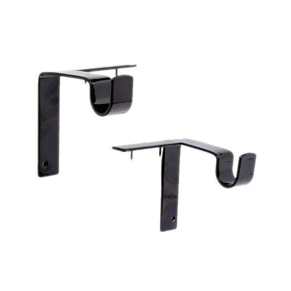 

1 pair curtain rod bracket single hang curtain rod + center support bracket into window frame curtain rod bracket