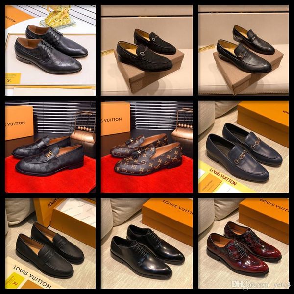 

17ss 37-45 formal shoes designers men stylish business gentleman's comfortable luxury brands men leather shoes bon, Black