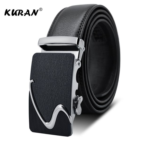 

kuran] new brand designer mens belts luxury real leather belts for men metal buckle man jeans pants genuine leather belt male s, Black;brown