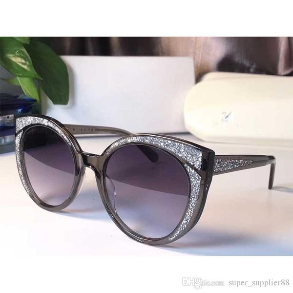 

кошачий глаз кадр очки тенденция кристалл дизайн единственный бренд cолнцезащитные очки женские очки uv400 защиты высшего качества sk1082, White;black