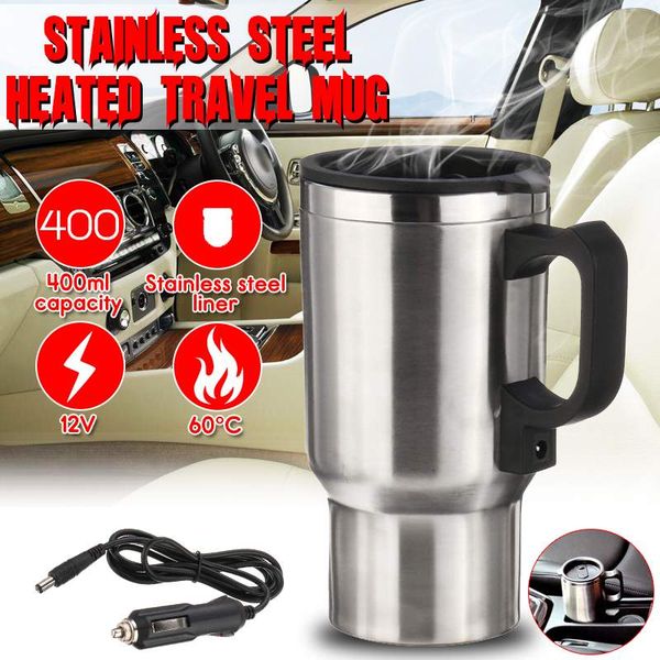 

kroak 75w 400ml rechargeable auto car heating adjustable temperature car boiling electric kettle boiling 12v heating cup